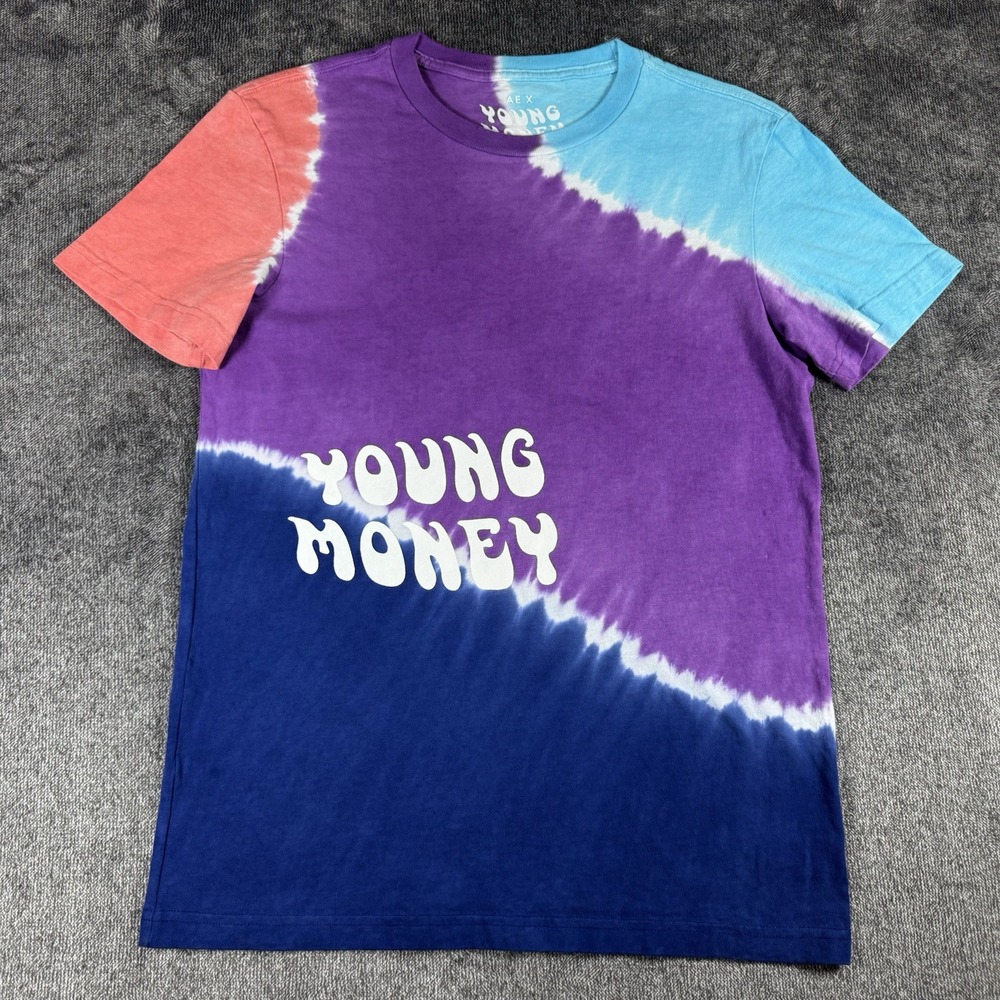 American Eagle AE X Young Money Tie Dye T-Shirt Mens XS Short Sleeve Tee Crew